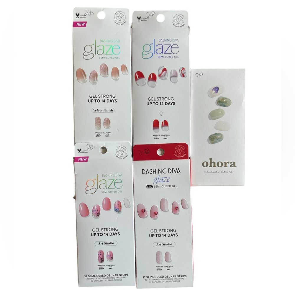 Dashing Diva Glaze and Ohora nail stickers  partials 💅